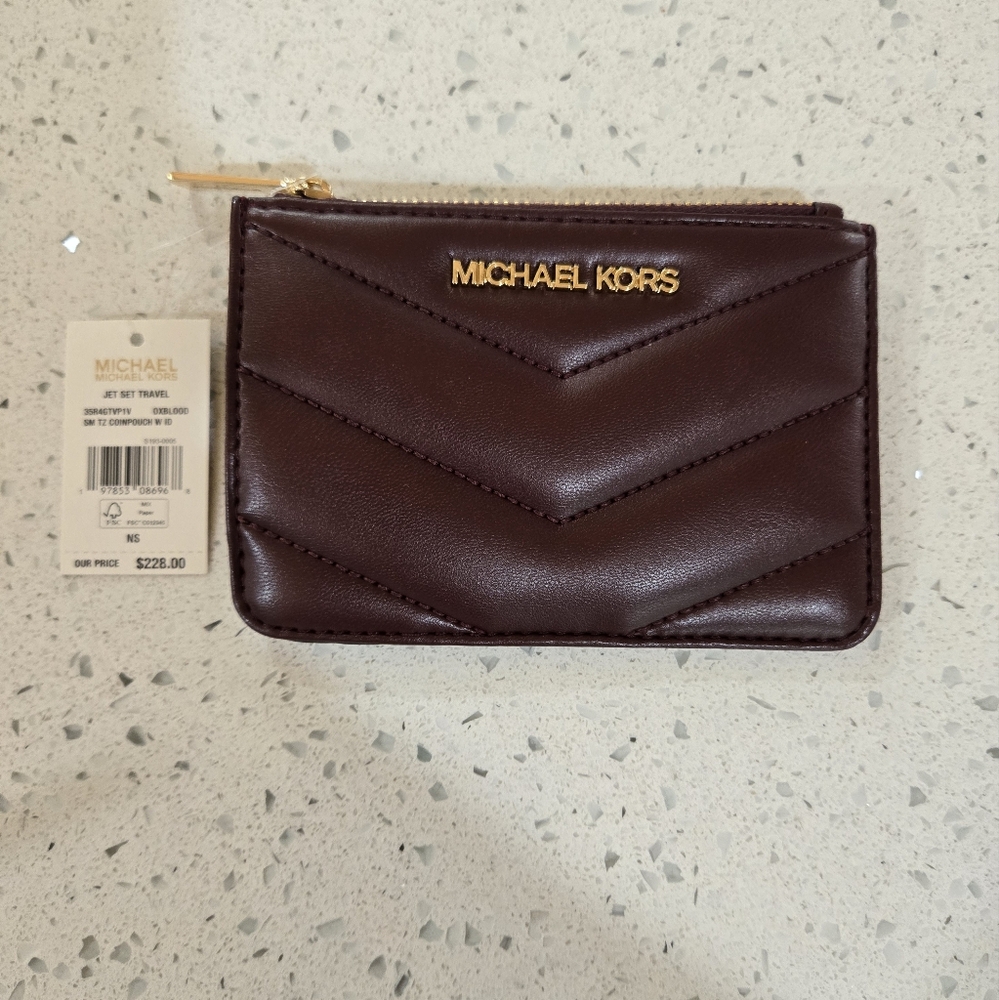 NWT Michael Kors Quilted Coin Pouch
